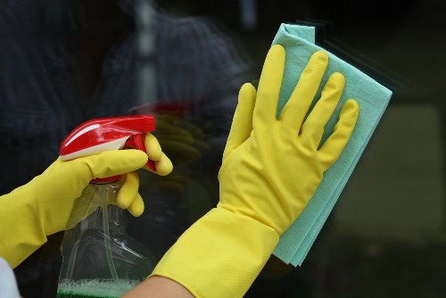 Clearing blocked gutters on a central London residential property