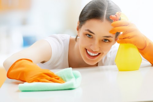 Customer confirming a carpet cleaning booking with service details